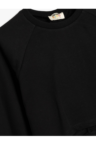 Koton Basic Sweatshirt Uzun Kollu Bisiklet Yaka Siyah 5wkg10196ak Siyah