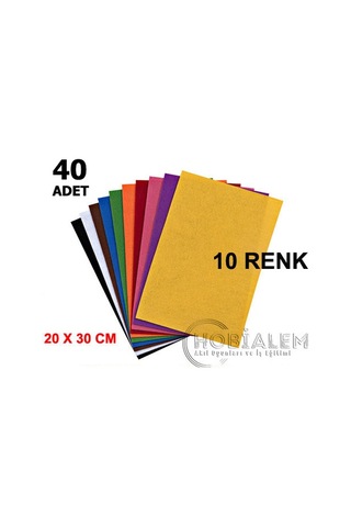 40 Adet. Keçe. A4 Boy. 10 Renk. Hobi. Okul. El Işi Süsleme Keçesi