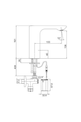 Eca Compact Fotoselli Lavabo Musluğu Pilli 108108038 Tek Su Girişli