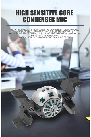 Suofeng Profesyonel Masaüstü Kapasitif Mikrofon N3, 48khz Örnekleme, Kartioid Yönlülük, 3.5mm Bağlantı