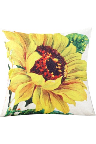 Reedark Ayçiçeği Desenli Keten Yastık Kılıfı - Ev, Ofis, Koltuk Ve Araç Dekoru İçin Şık 450x450mm Diğer