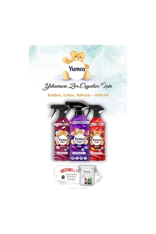 Yumoş 450 Ml Yıkaması Zor Eşya Spreyi Lotus, Sakura Ve Amber Rosıe Hediye Tekli