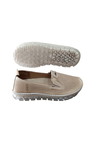 Castle Black 22385 Kadın Hakiki Deri Comfort Casual Ayakkabı Bej Siyah
