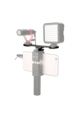 Teltree Ulanzi Pt-2 Cnc Aluminyum Çift Hot Shoe Uzantı Barı - Mikrofon Ve Led Işık İçin Profesyonel Video Çekimi, Tripod Uyumlu