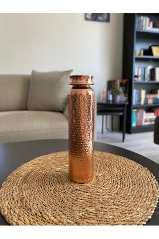 Dövme Desenli Bakır Matara - Termos - Suluk Bakır Su Şişesi Bakır