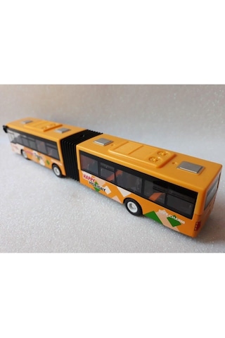Model Otobüs Oyuncak Körüklü Otobüsü Kırılmaz 22Cm Metrobüs Sarı