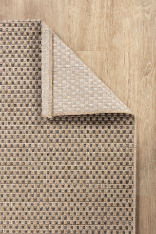 Sisaluna 4442 Bej Jüt Tabanlı Modern Dokuma Kilim Sisal Hasır Halı Bej