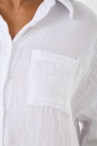Dıanna Kadın Optik Beyaz Oversize Uzun Kollu Gömlek %100 Pamuk