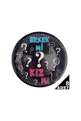 Cinsiyet Belirleme Partisi Karton Tabak - 23Cm x 8 Adet