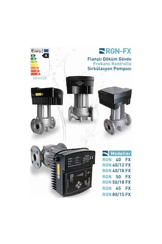 Regen Rgn 65 Fx 22 Watt Frekans Konvertörlü Sirkülasyon Pompası Dn 65 45 M3 Debi - 15 Mss Basınç