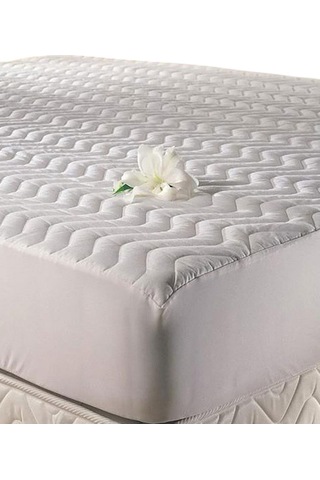 %100 Pamuk Sıvı Geçirmez Yatak Koruyucu Cotton Box Lastikli Alez Beyaz