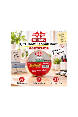 Çift Taraflı Köpük Bant 36 Mm X 5 Mt Diğer