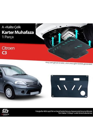 S-dizayn Citroen C3 Çelik Karter Muhafaza 2002-2008 A+ Kalite