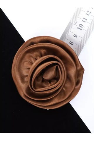 Slubov'u Kadın Çiçek Kumaş Broş 242900781 Kahverengi