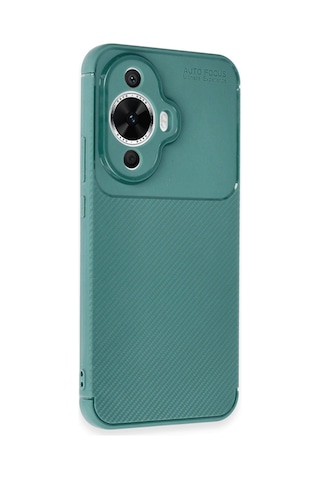 Huawei Nova 12s Kılıf Auto Focus Karbon Kapak Koyu Yeşil