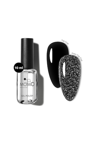 Momo Professional Undefined Kalıcı Oje İçin Disko Efekt Top Coat 10 Ml