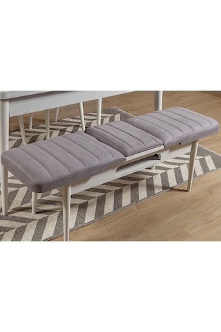 Ahşap Açılır Bench Beyaz Soho Gri