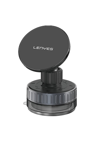 Lenyes Cr192 Vakum Özellikli 360 Derece Dönebilen Magnetik Telefon Tutucu Siyah