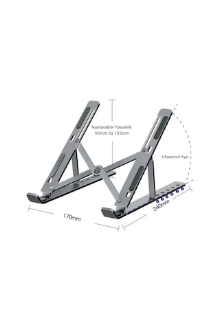 i-Stand N3 Alüminyum Katlanabilir Ayarlı Laptop Standı (Uzay Gri)