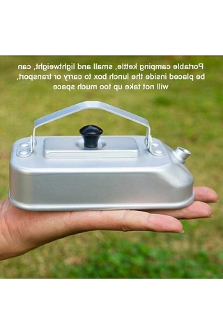 Ganzhoushop Ultra Taşınabilir Su Kamp Isıtıcısı Hallow Gümüş Gümüş Cezve Çay Alüminyum Tk Gümüş