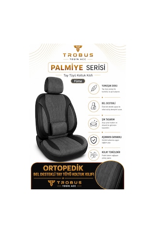 Fiat Tipo 1990-2000 Uyumlu Palmiye Serisi Füme Siyah Oto Koltuk Kılıfı