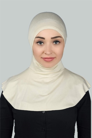 Altobeh Kadın Tesettür Pratik Boyunluklu Hijab - Sporcu Bone Krem