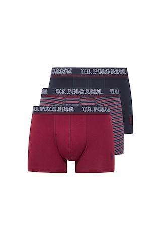 U.s. Polo Assn. Erkek Bordo-lacivert-baskılı 3 Lü Boxer Bordo-lacivert-baskılı