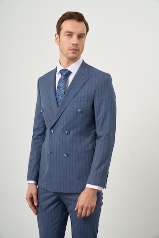 Morven Erkek Lacivert Poliviskon Trend Kruvaze Slim Fit Sivri Yaka Takım Elbise 24ms001005200 Lacivert