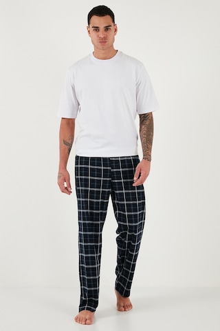 Buratti Pamuklu Regular Fit Normal Bel Düz Paça Cepli 2'Li Paket Erkek Pijama Altı 6574003S2 Lacivert-Yeşil