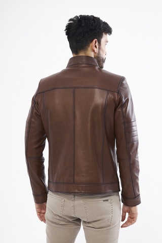 Derinss DER134 Hakiki Deri Erkek Taba Mont Taba