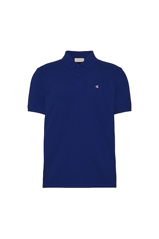 Calvin Klein Erkek Ss Monogram Pique Mavi Polo Yaka T-shirt-12800 Mavi
