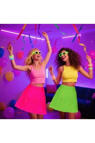 Tedar Neon Pembe Hawaii Parti Eteği 40 Cm Najmaddin "