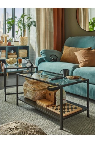 Sehpa Seti, Venge-cam, 90x50 Cm Abanoz