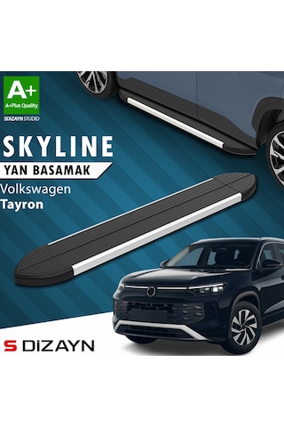 S-dizayn Vw Tayron 2 Skyline Aluminyum Yan Basamak 193 Cm 2024 Üzeri A+ Kalite