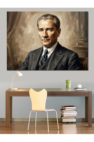 Ulu Önder Mustafa Kemal Atatürk Dekoratif Kanvas - Mdf Ahşap Tablo