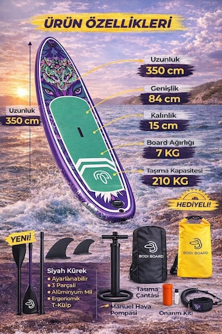 Paddle Board Sup Bodi Neo Şişme Stand 350x84x15cm Full Set