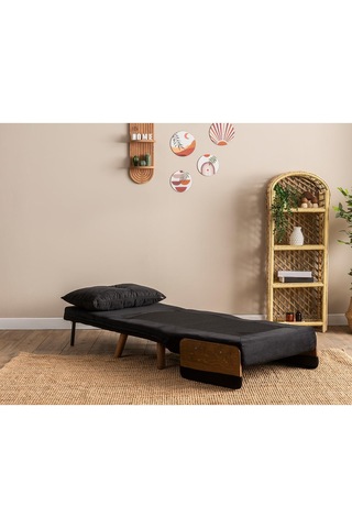 Pafu Cosmo Tekli Katlanır Yataklı Koltuk - Soho Siyah Siyah