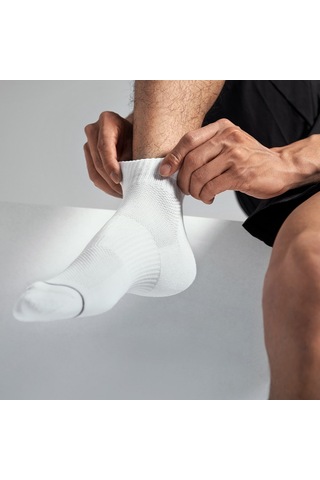 Skycity Antibakteriyel Spor Çorapları - Yüksek Kaliteli Pamuklu, Akıllı Ağ Desenli, Teri Emici, Ayak Bileği Koruyucu, Siyah M Beden Siyah