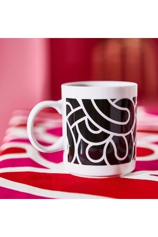 Ikea Sötrönn Porselen Kupa 9 Cm 320 Ml Beyaz - Siyah 1 Parça