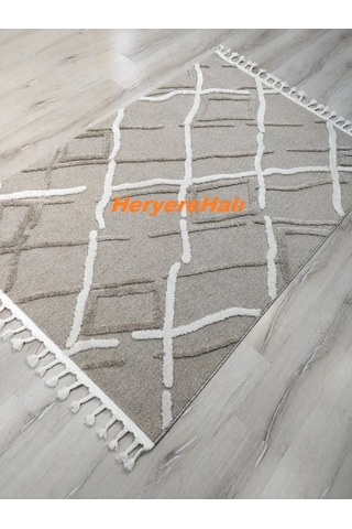 Hav Toz Vermez Yumuşak Dokulu Etnik Örgü Desenli İskindinav Halı