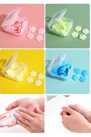 Pratik Hijyenik Çözüm 10 Adet Renkli Kağıt Sabun Kutusu 1000 Yaprak Kokulu Tek Kullanımlık El Sabunu Çok Renkli