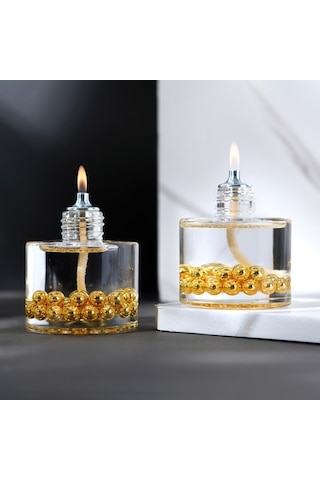 Imperiums Pearl Cylinder Dekoratif Kandil Mum 2'Li Set