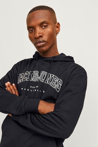 Jack & Jones Jjecaleb Varsıty Sweat Ho Siyah Erkek Sweatshirt 000000000101992600 Siyah