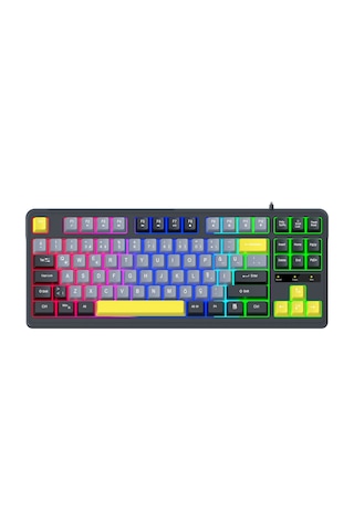 James Donkey Jdk87 Rainbow Mekanik Hisli Membran Türkçe Q Gaming 87 Tuş Klavye Siyah