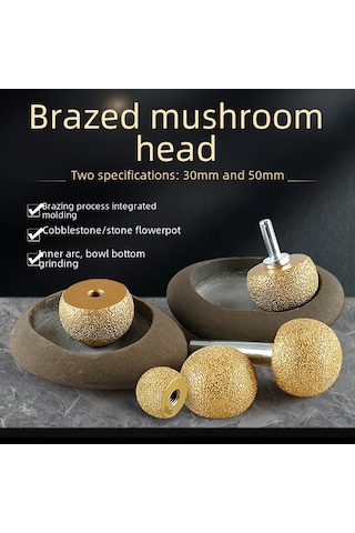 Suofeng Taş Çıkarma Aleti Elmas Kaplama Mantar Başlı Taş Taramak Aracı Taş Kesme Aleti Mantar Başlı 40mm