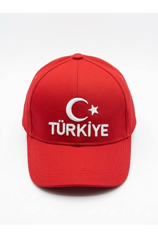 Benitto Kids Kitti 9-15 Yaş Ay Yıldız Ve Türkiye Nakışlı Çocuk Kep Şapka Kırmızı