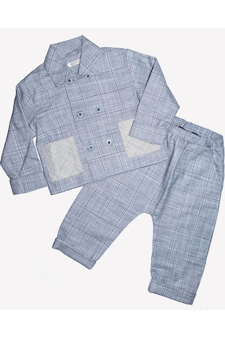 Ozmoz Ozmoz Erkek Bebek Baharlık Klasik Mavi Pantolon Ceket Takım Mavi