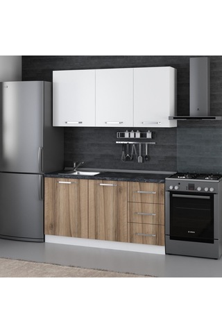 Minar 155 Cm Mutfak Dolabı Beyaz Dore 155-d1