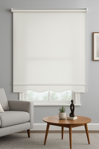 Ekru Stor Zebra Güneşlik Perde .eteği Dilimli ,ithal Kumaş , Alüminyum Kasa Metal Ayak. Beyaz