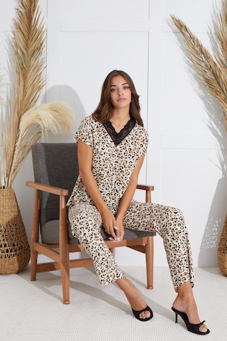 Sevim Kadın Kısa Kol Leopar Pijama Takım C7t1n6o51 001